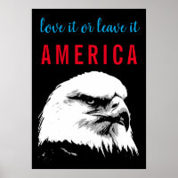 Pop Art Bald Aigle Love Leave America Slogan Dire