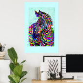 Poster pop art bébé zèbre (Bureau à domicile)