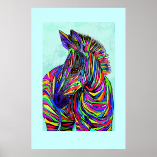 Poster pop art bébé zèbre