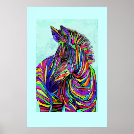 Poster pop art bébé zèbre (Devant)