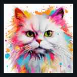 Poster Pop Art blanc Perse<br><div class="desc">Une collection de chats pop art abstraits</div>