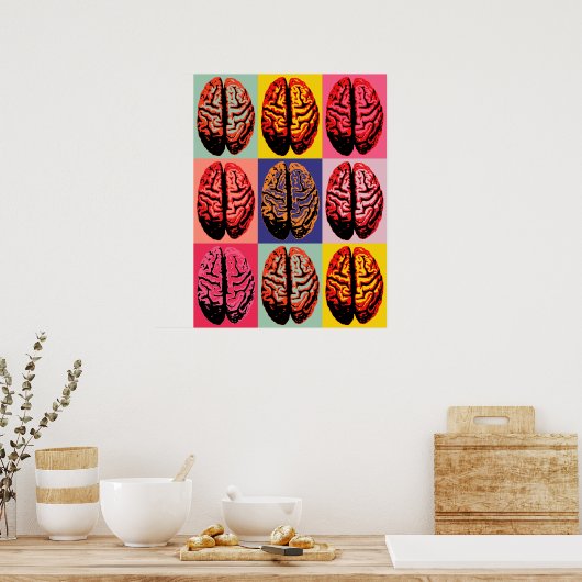 Poster Pop Art Cerveau (Cuisine)