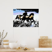 Poster Pop Art Chevaux sauvages Motivation Liberté Art (Cuisine)