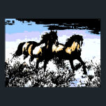 Poster Pop Art Chevaux sauvages Motivation Liberté Art<br><div class="desc">Chevaux sauvages oeuvres d'art numériques,  peintures,  images et images</div>