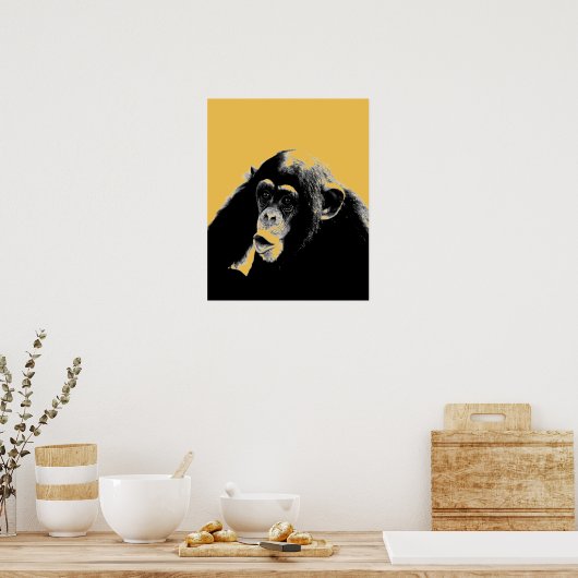Poster Pop Art Chimpanzé (Cuisine)