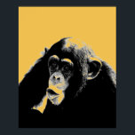 Poster Pop Art Chimpanzé<br><div class="desc">Digital Computer Animal Art - College Pop Art - Wild Animal Computer Images</div>