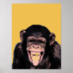 Poster Pop Art Chimpanzé Sticking Tongue Out<br><div class="desc">Digital Computer Animal Art - College Pop Art - Wild Animal Computer Images</div>