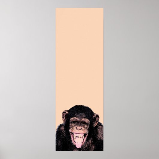 Poster Pop Art Chimpanzé Sticking Tongue Out (Devant)