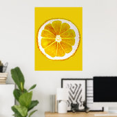 Poster Pop art citron tranche de fruits d'origine aquarel (Bureau à domicile)