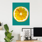 Poster Pop art citron tranche de fruits d'origine aquarel (Bureau à domicile)