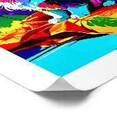 Poster Pop Art coloré Chat persan sur canapé modifiable (Coin)