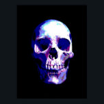Poster Pop Art crâne<br><div class="desc">Imaginaire Art Skull Skeleton - Blue & Purple Tones Heavy Metal Punk Rock College Pop Art Image</div>
