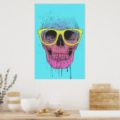 Poster Pop art crâne avec lunettes (Cuisine)