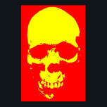 Poster Pop Art crâne rouge et jaune<br><div class="desc">Imaginaire Art Skull Skeleton Poster Imprimer - Rouge & Jaune Metal Lourd Punk Rock College Pop Art</div>