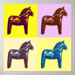 Poster Pop Art dala<br><div class="desc">Pop art rencontre le Cheval Scandinave Dala.</div>