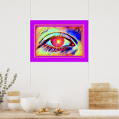 Poster Pop Art Eyes like a Flame Bold Psychedelic (Cuisine)