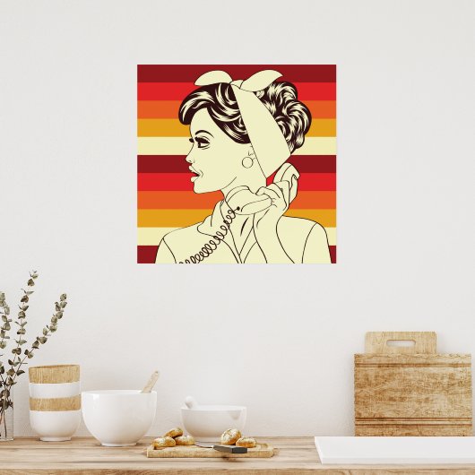 Poster Pop art female (Cuisine)