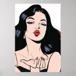 Poster Pop Art Femme dans Red Lipstick Kiss<br><div class="desc">Pop Art Woman in Red Lipstick Kiss Poster Anime Caricature Comic Fiction Manga</div>