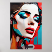 Poster Pop Art Femme Pleure (Devant)
