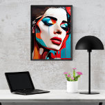 Poster Pop Art Femme Pleure<br><div class="desc">Apportez une touche d'émotion saisissante et de couleur vive à vos murs avec cette affiche pop art captivante. Avec la représentation audacieuse et frappante d'une belle femme en larmes, cette oeuvre combine l'intensité brute de l'émotion avec l'audace ludique du style pop art. Rendu dans une palette de couleurs vives et...</div>