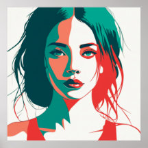 Pop Art femme Portrait cadeau