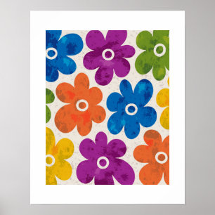 Poster Pop-Art Floral Rétro