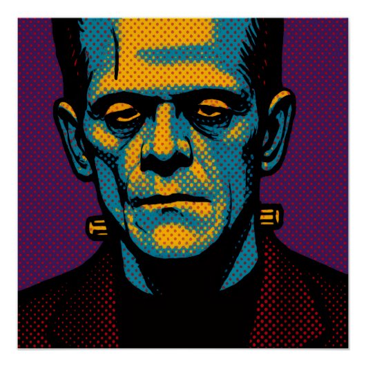 Poster Pop Art Frankenstein Canvas (Devant)