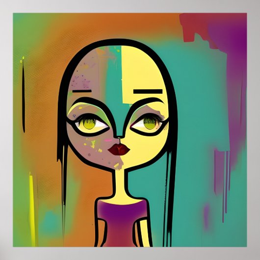 Poster Pop Art Fusion Graffiti Styles numériques (Devant)