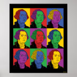 Poster Pop Art George Washington<br><div class="desc">"Pop art George Washington" art graphic designed by bCreative shows pour iconic autoportes de George Washington in a nine panel pop art piece ! This makes a great venft for family, friends, or a treat for yourself ! This funny graphic is a great addition to anyone's style. bCreative is a...</div>