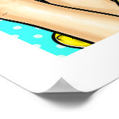 Poster Pop Art Girl with Burger Kitchen 24x24 (Coin)