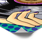 Poster Pop Art Girl with Record (Coin)