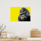 Poster Pop Art Gorilla Jaune Grey (Cuisine)