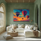 Poster Pop Art Hot Air Balloon - Aventure dans le ciel
