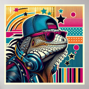 POSTER POP ART IGUANA 4