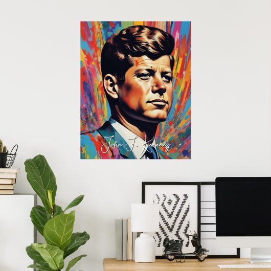 Poster Pop Art Jack JFK John F. Kennedy (Bureau à domicile)