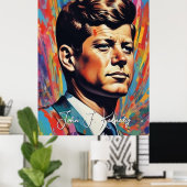 Poster Pop Art Jack JFK John F. Kennedy (Bureau à domicile)