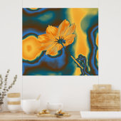 Poster Pop Art Jaune Fleur de Cosmos (Cuisine)
