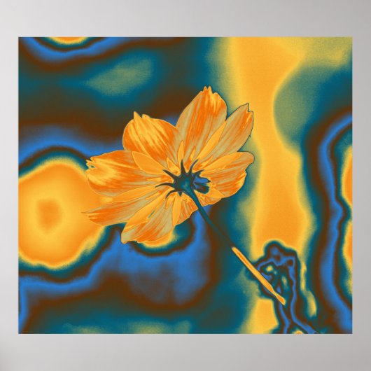 Poster Pop Art Jaune Fleur de Cosmos (Devant)