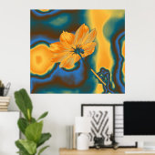 Poster Pop Art Jaune Fleur de Cosmos (Bureau à domicile)