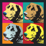 Poster Pop Art Labrador Retriever<br><div class="desc">Le visage de chien de récupération du labrador souriant dans le style emblématique Pop Art.</div>
