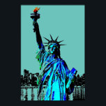 Poster Pop Art Lady Liberty<br><div class="desc">Symboles de la ville de New York Images et Pop Art Tableaux informatiques</div>