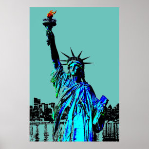 Poster Pop Art Lady Liberty