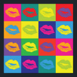 Poster Pop Art Lips Kiss Marks Coloré<br><div class="desc">Sassy Pop Art Lips Kiss Marks Colorful Poster.</div>