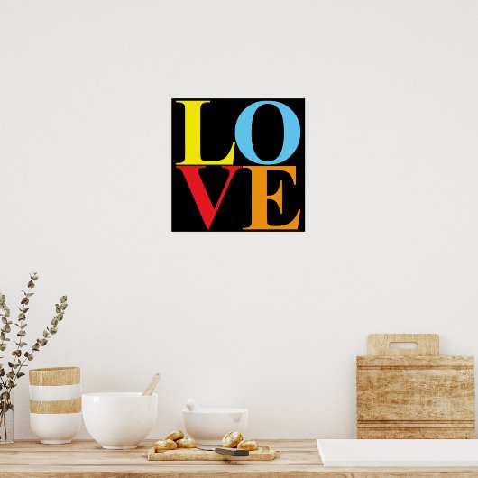 Poster Pop Art LOVE | Typographie (Cuisine)