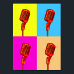 Poster - Pop Art Microphone<br><div class="desc">Ajoutez de la couleur à vos murs avec cette affiche pop art moderne. Option sur le check-out pour votre achat cette affiche avec un fait pour mesurer la renommée par zazzle. Ajoutez une monture au cadre pour faire ressortir cette belle image. N'oubliez pas d'ajouter vos commentaires longtemps avec l'in situ...</div>