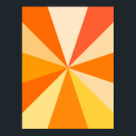 Poster Pop Art Modern 60s Funky Geometry Rays in Orange<br><div class="desc">Ce design pop art branché,  d'inspiration rétro des années 60,  a des rayons orange psychédéliques / coups de soleil tournant dans un motif géométrique. Ce design branché,  minimaliste et ultra-moderne comporte douze rayons dans des tons orangés variés. C'est super,  bébé.</div>