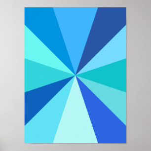 Poster Pop Art Moderne années 60 Funky Geometry Rays en b