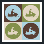 Poster Pop Art Motoneige<br><div class="desc">Pop Art Motoneige. Obtenez ce design amusant avec votre passe-temps,  votre occupation ou votre obsession sur de grands t-shirts,  autocollants et bien plus encore. Ils font aussi de grands cadeaux !</div>