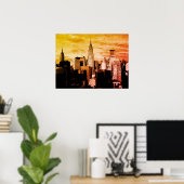 Poster Pop Art New York City Ink Sketch (Bureau à domicile)