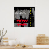 Poster Pop Art New York City Manhattan Skyscrapts (Cuisine)